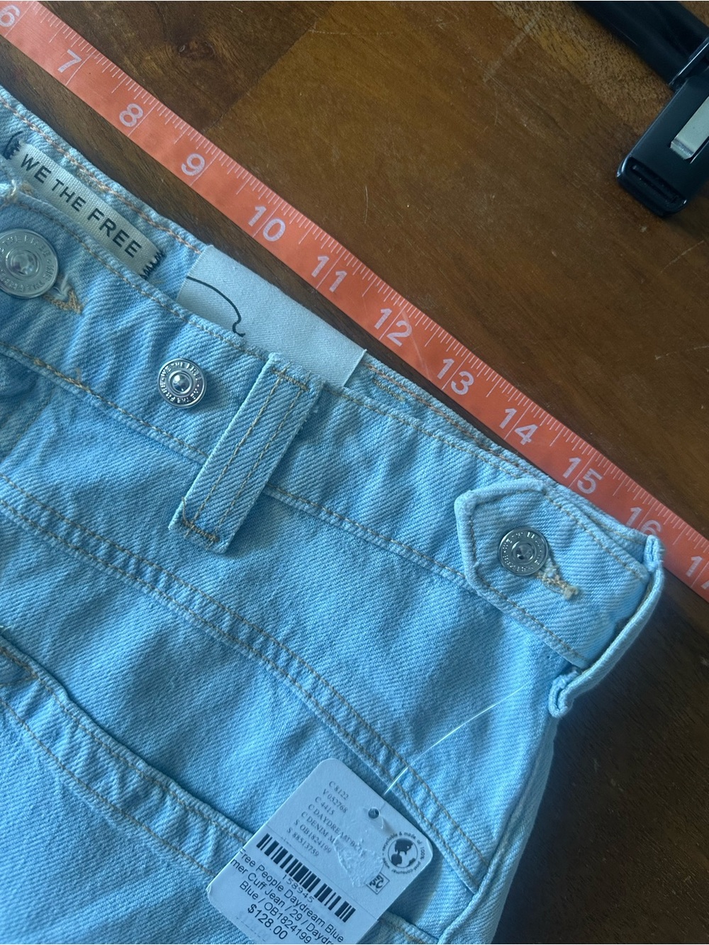 Free People We the Free Palmer light wash cuff denim jeans size 29 NWT - Picture 6 of 13